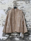 INTO THE EAST 25 Autumn/Winter Tussah Silk Patchwork Cardigan Jacket ITE-E1DGSS012SD22JK-SHA Sand